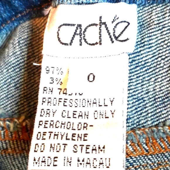 VINTAGE women's Jeans, New pair from Cache, sz 0..floral ,beading design - Picture 3 of 14